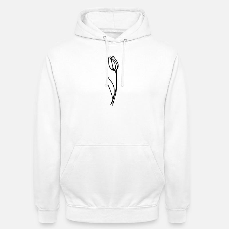 Tulipe - Sweat-shirt à capuche unisexe - blanc