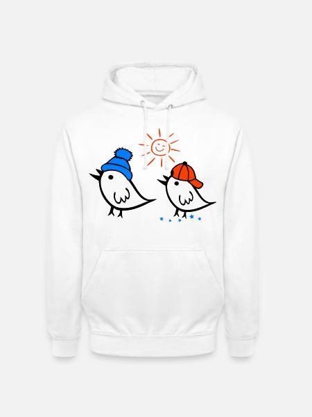 Sparrow, Sun, Spring - Unisex Hoodie - white