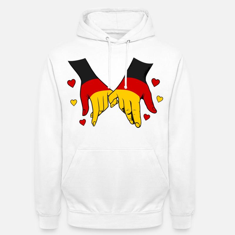 Drapeau allemand main dans la main - Sweat-shirt à capuche unisexe - blanc