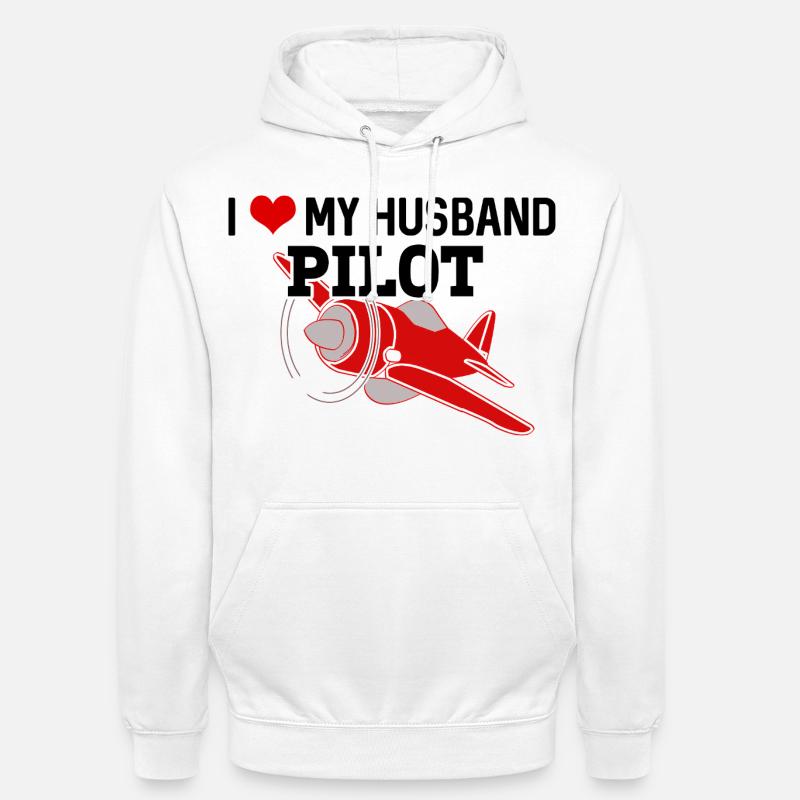 Fière épouse d’un pilote - Sweat-shirt à capuche unisexe - blanc