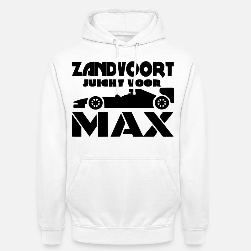 Zandvoort jubler for Max. Øk farten! Løp # - Unisex-hettegenser - hvit