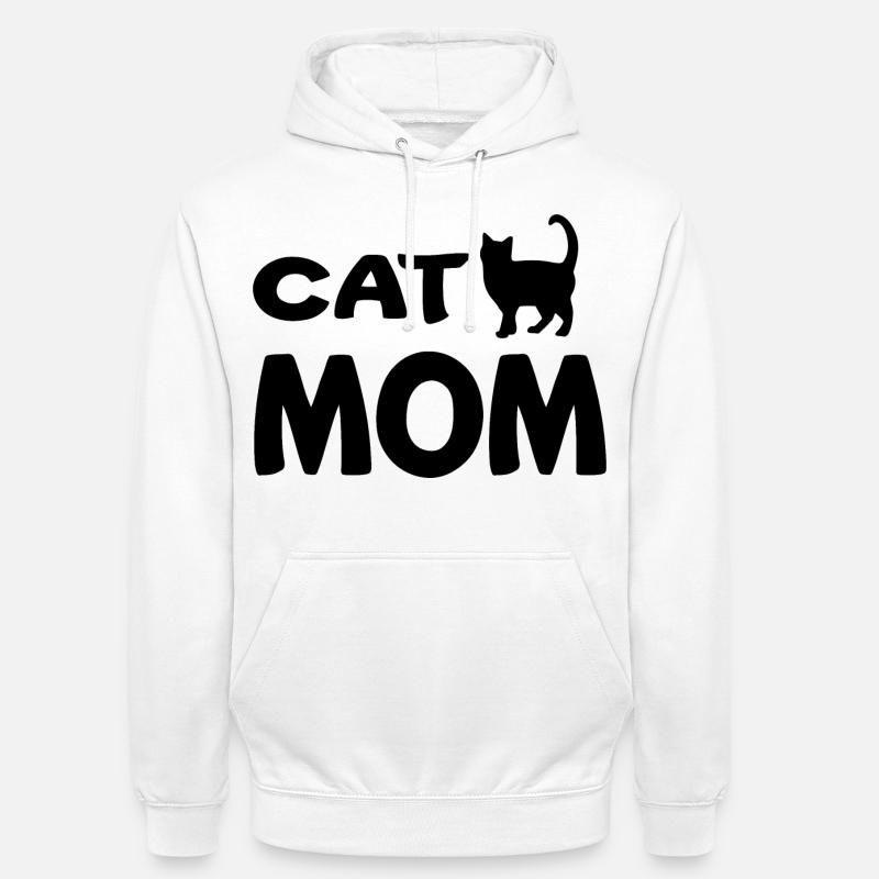 Cat Mom - Sweat-shirt à capuche unisexe - blanc