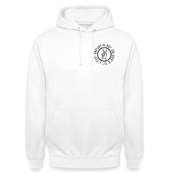 Erfurt Heimatstadt Local - Unisex Hoodie - Weiß - Vorne - AI Model Male 185 dark (185cm) & AI Model Female 172 dark (172cm)