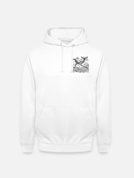 Ocean Spirit – Geometric Whale - Unisex Hoodie - white