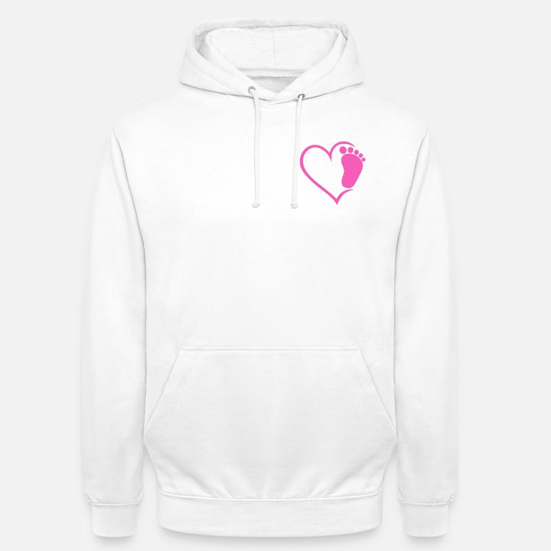 Huella de bebé - Sudadera con capucha unisex - blanco