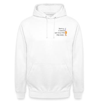 Spritzy Day  - Unisex Hoodie - Weiß - Vorne - AI Model Male 185 dark (185cm) & AI Model Female 172 dark (172cm)