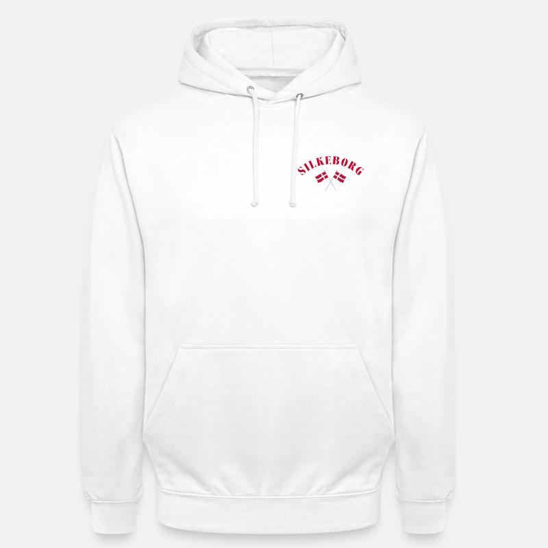 Silkeborg Danemark Drapeaux Design - Sweat-shirt à capuche unisexe - blanc