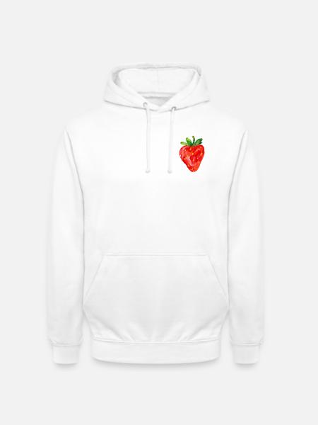 Erdbeere - Unisex Hoodie - Weiß