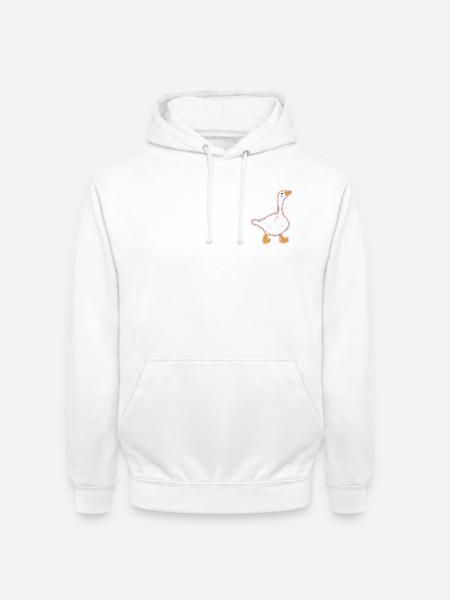 Rosa Kontur Ente Cartoon - Unisex Hoodie - Weiß