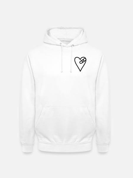 Geflicktes Herz - Unisex Hoodie - Weiß