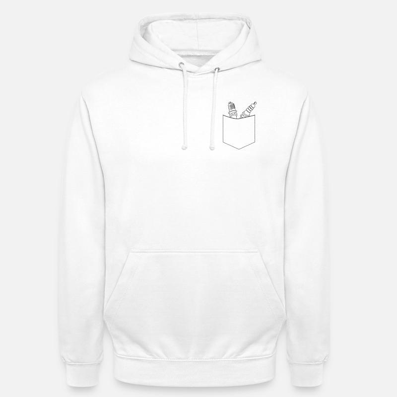 Poche de poitrine mécanique - Sweat-shirt à capuche unisexe - blanc
