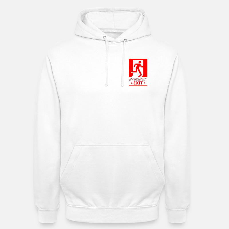 Emergency EXIT Basic Red - Sweat-shirt à capuche unisexe - blanc