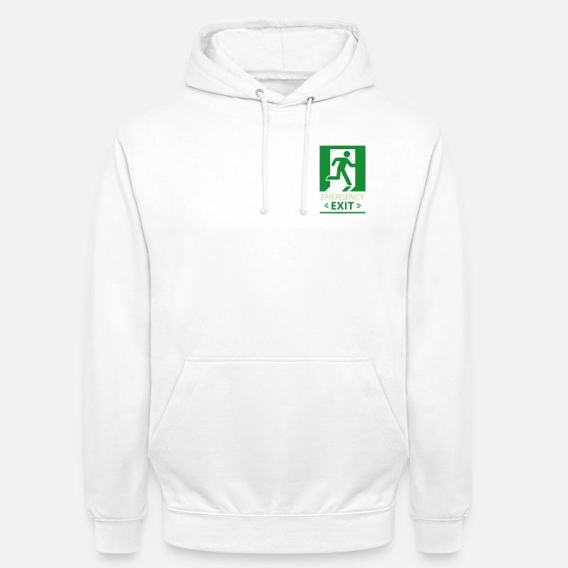 Emergency Exit Basic Green - Unisex Hoodie - white