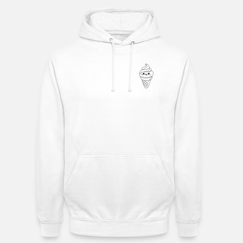 Softeis Eiscreme Icon Minimal Statement - Unisex Hoodie - white