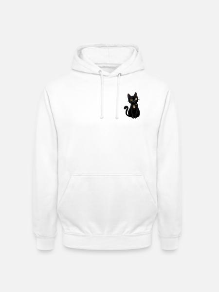 Elegante Schwarze Katze - Unisex Hoodie - Weiß