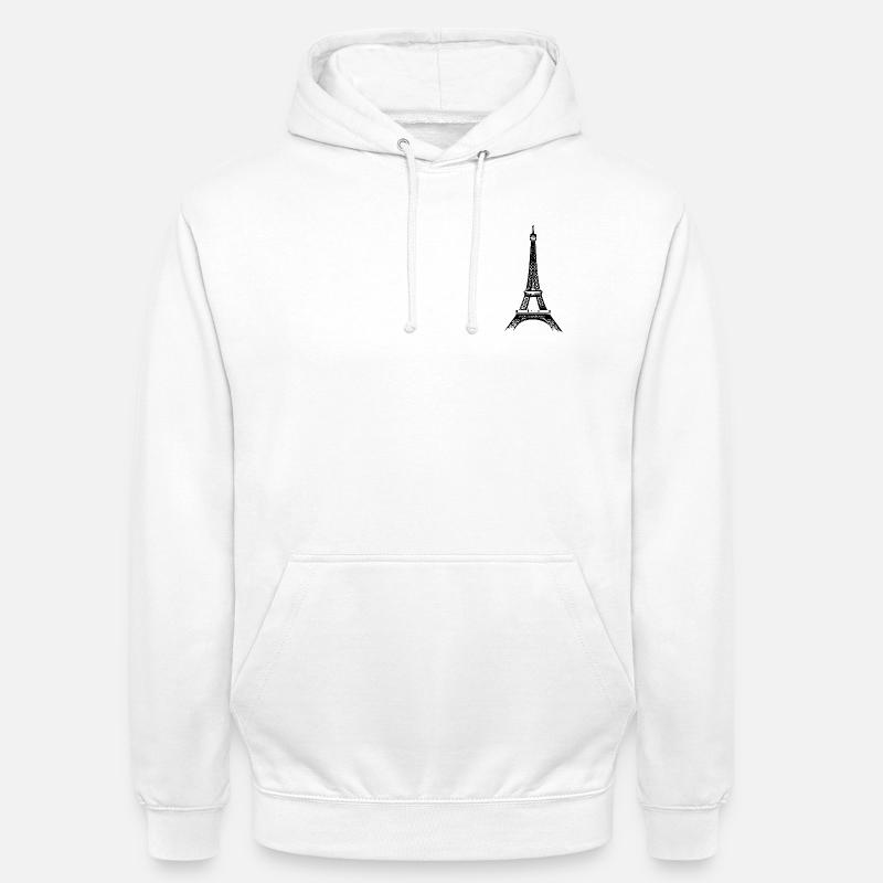 Tour Eiffel - Sweat-shirt à capuche unisexe - blanc