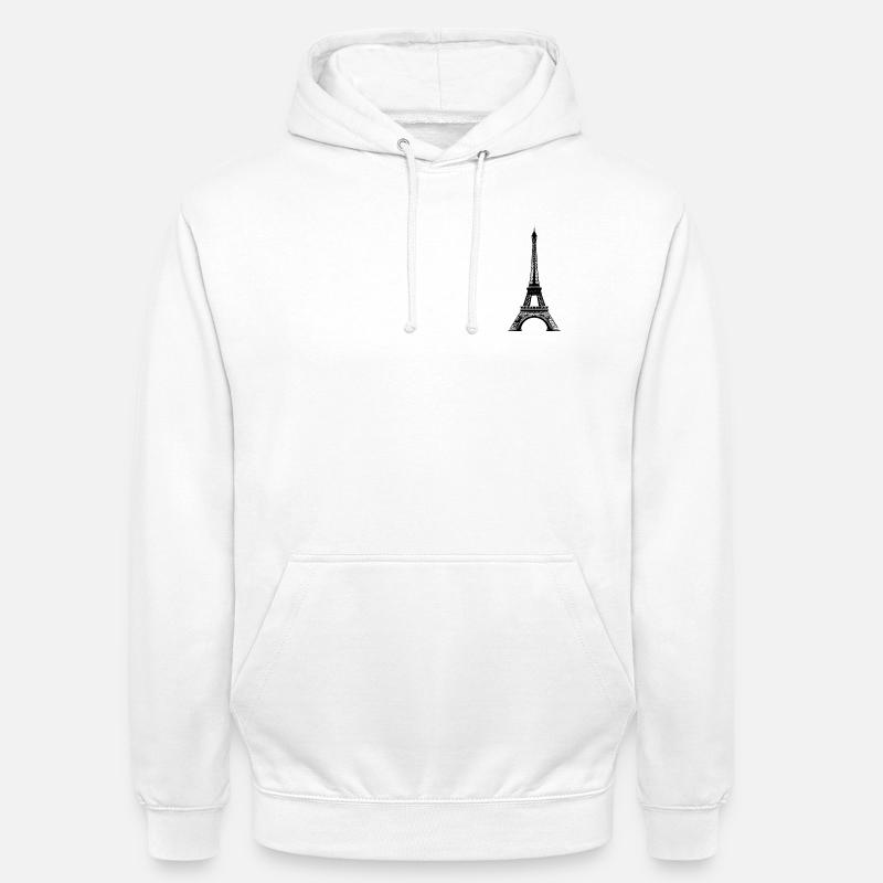 Tour Eiffel - Sweat-shirt à capuche unisexe - blanc