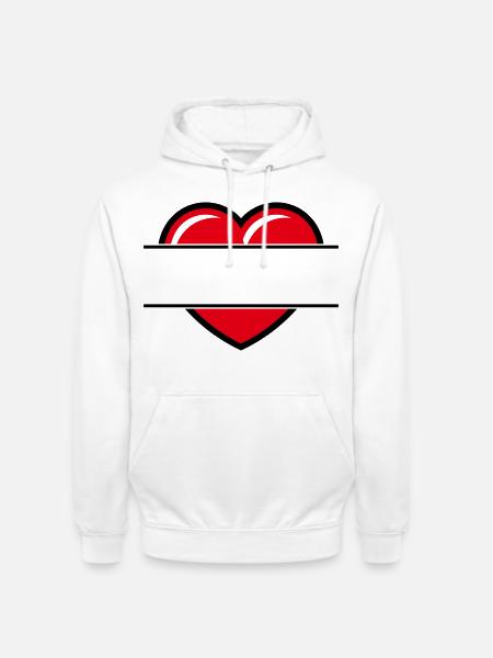 Herz / Herzchen (Text Ergänzen / Geschenk / Liebe) - Unisex Hoodie - Weiß