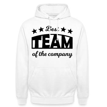 Team Player - Unisex Hoodie - white - Front - AI Model Male 185 dark (185cm) & AI Model Female 172 dark (172cm)