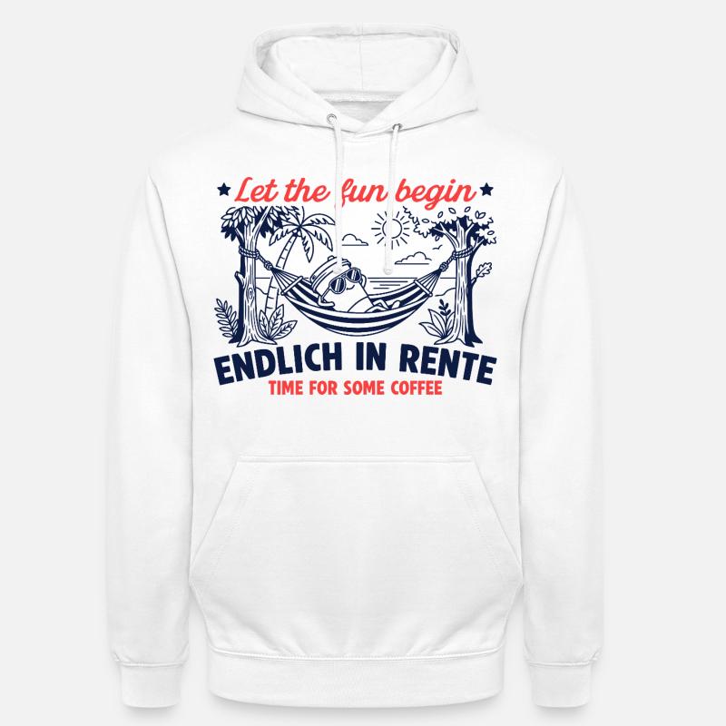 Endlich in Rente Retro Kaffee - Unisex Hoodie - Weiß