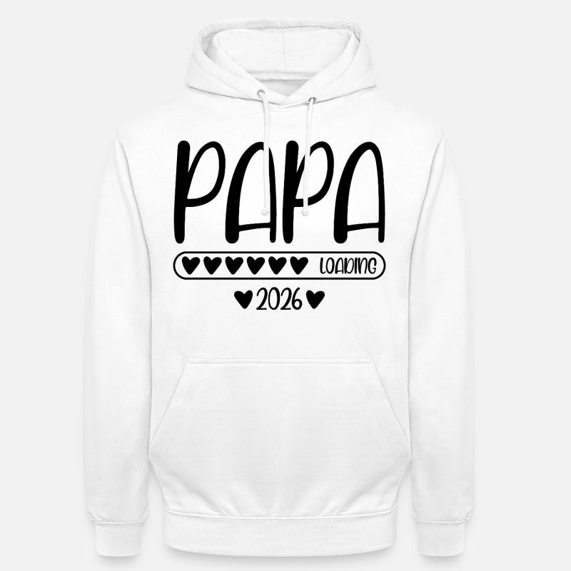 Papa 2026 loading - Hættetrøje unisex - hvid