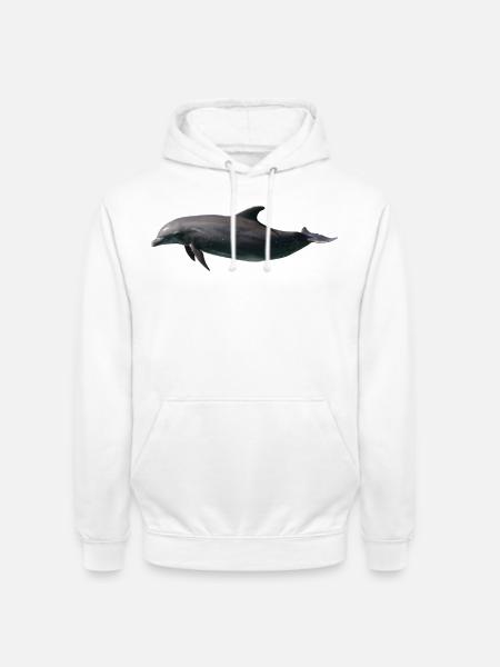 Große Tümmler – wilde Silhouette - Unisex Hoodie - Weiß