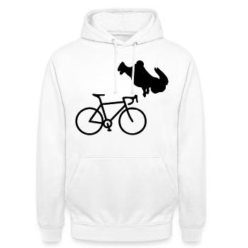 Bicycle Cycling Bunny - Unisex Hoodie - white - Front - AI Model Male 185 dark (185cm) & AI Model Female 172 dark (172cm)
