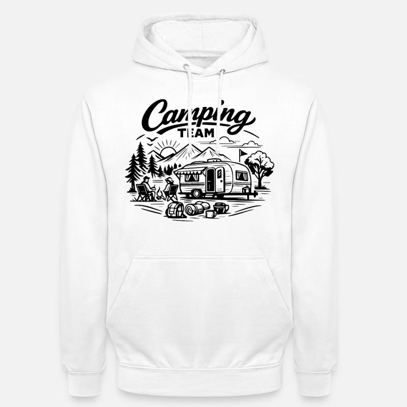 Camping Team Wagon - Sweat-shirt à capuche unisexe - blanc
