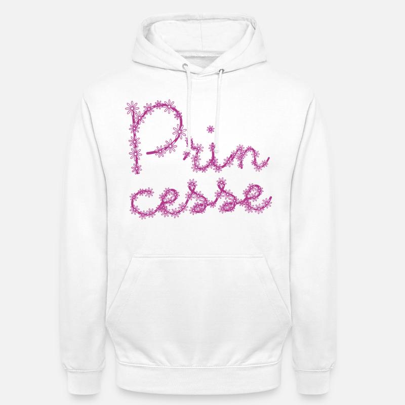 Princesse avec des fleurs ! ma princesse - Sweat-shirt à capuche unisexe - blanc