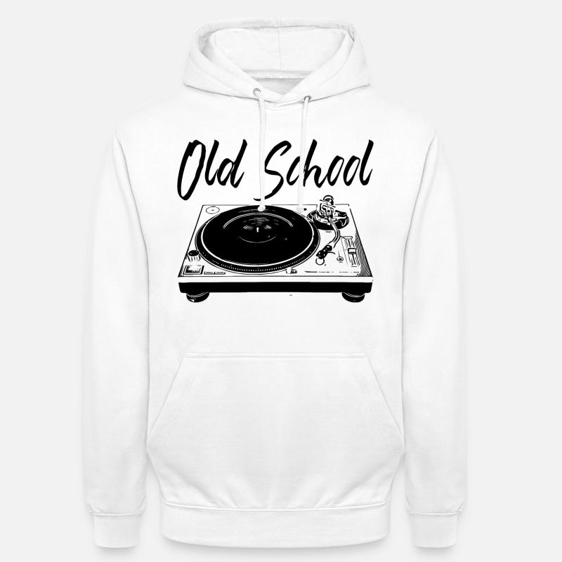 Old School - Turntables - Unisex Hoodie - white