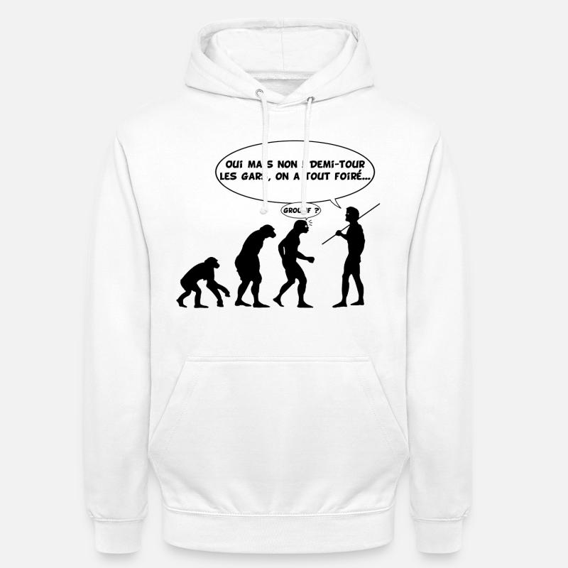 évolution inversée - Sweat-shirt à capuche unisexe - blanc