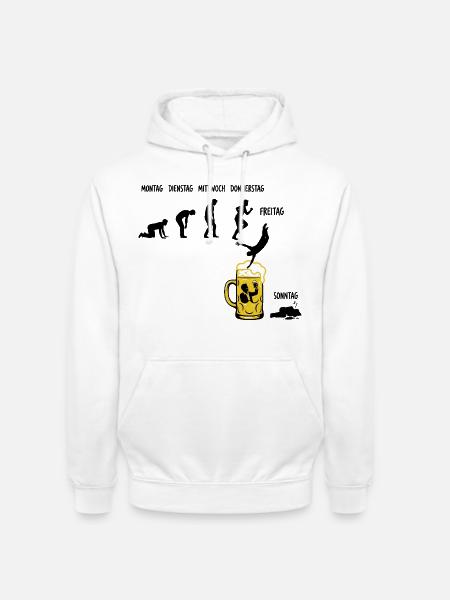 Bier Woche | Evolution | Bierglas | Saufen - Unisex Hoodie - Weiß