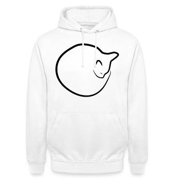 Cat Drawing - Unisex Hoodie - white - Front - AI Model Male 185 dark (185cm) & AI Model Female 172 dark (172cm)