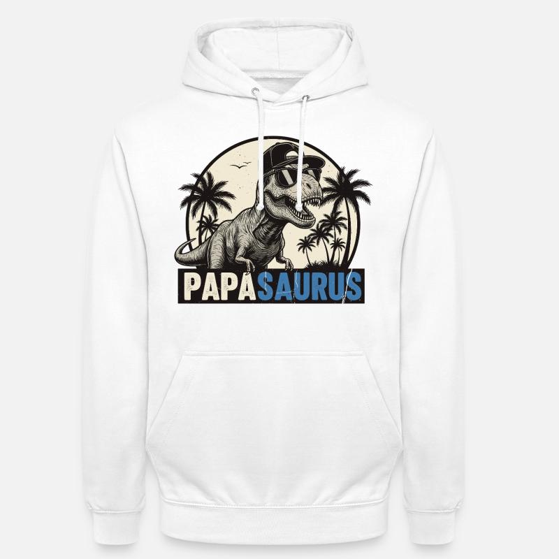 Papasaurus – Cool T-Rex Father Design - Sweat-shirt à capuche unisexe - blanc
