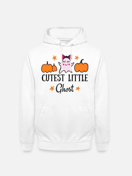 Chibi-Geist mit Kürbissen - Unisex Hoodie - Weiß