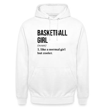 Basketball Basketball Basketball - Unisex Hoodie - Weiß - Vorne - AI Model Male 185 dark (185cm) & AI Model Female 172 dark (172cm)