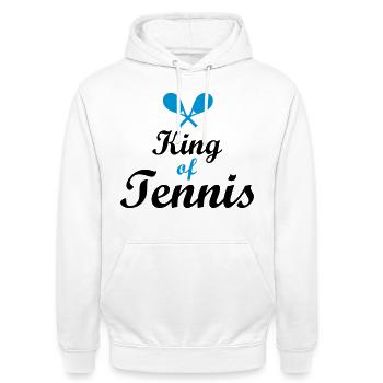 Tennis - Unisex Hoodie - Weiß - Vorne - AI Model Male 185 dark (185cm) & AI Model Female 172 dark (172cm)