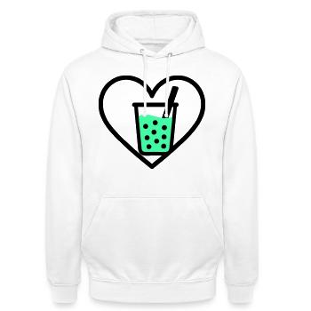 Bubble Tea Heart Boba Drink Sweet Trend - Unisex Hoodie - Weiß - Vorne - AI Model Male 185 dark (185cm) & AI Model Female 172 dark (172cm)