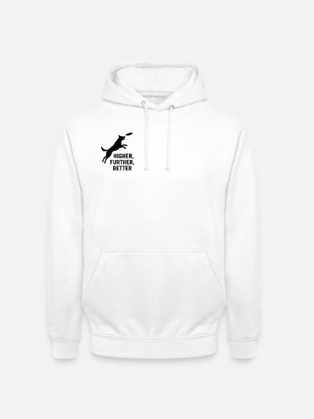 Hundensprung Frisbee - Unisex Hoodie - Weiß