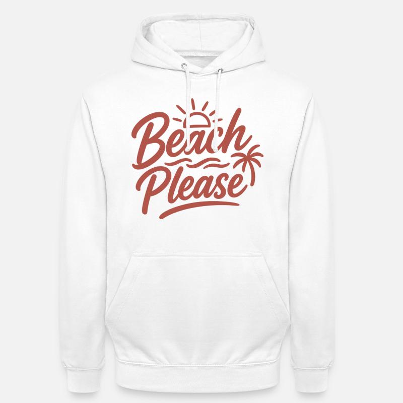 Beach Please Sunset Palm - Unisex Hoodie - white