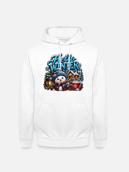 Hallo Winter-Schneemann - Unisex Hoodie - Weiß