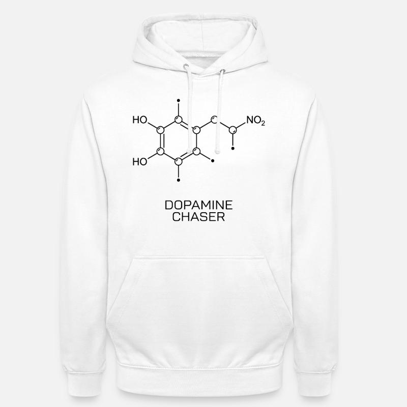 Molécule de recherche de dopamine - Sweat-shirt à capuche unisexe - blanc