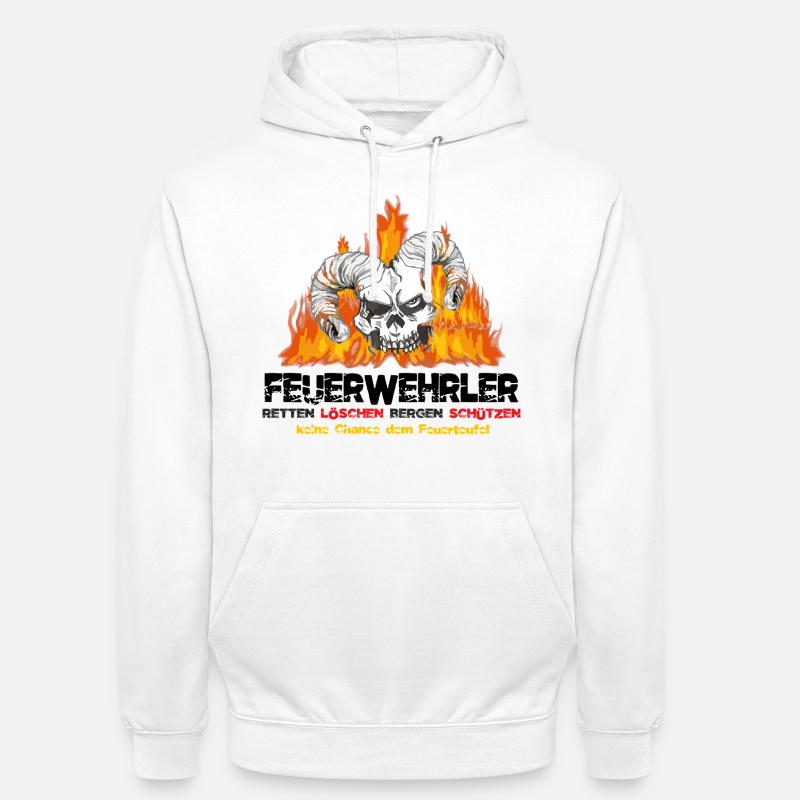Pompier Fire Devil - Sweat-shirt à capuche unisexe - blanc
