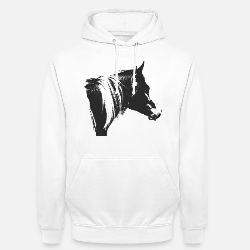 Lewitzer Schecke, Cheval Schecke, Équitation Pinto - Sweat-shirt à capuche unisexe - blanc