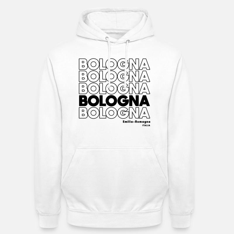 Design de lettrage de Bologne Émilie-Romagne - Sweat-shirt à capuche unisexe - blanc