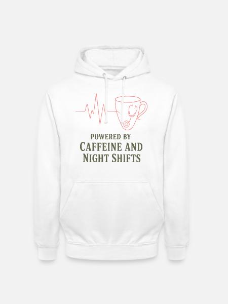 Kaffeeherz Stethoskop Motiv - Unisex Hoodie - Weiß