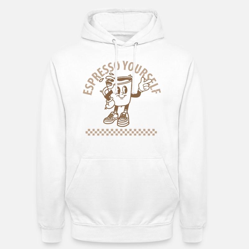 Kawa Espresso Yourself - Bluza z kapturem typu unisex - biały
