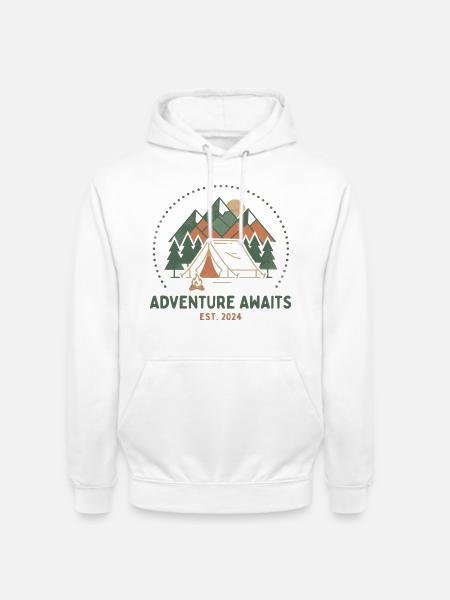Bergcamping Abenteuer Retro - Unisex Hoodie - Weiß
