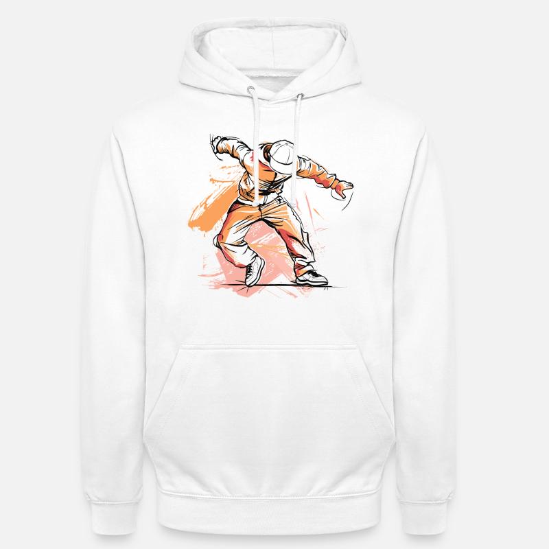 Dessin de breakdancer - Sweat-shirt à capuche unisexe - blanc