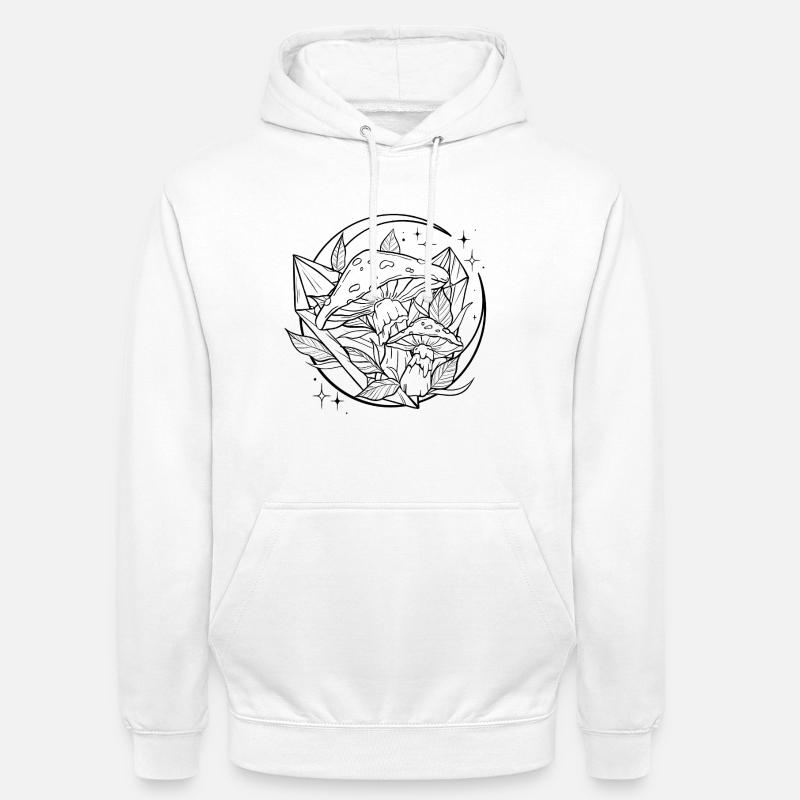 Witchy Toadstool with Magic Crystal - Unisex Hoodie - white